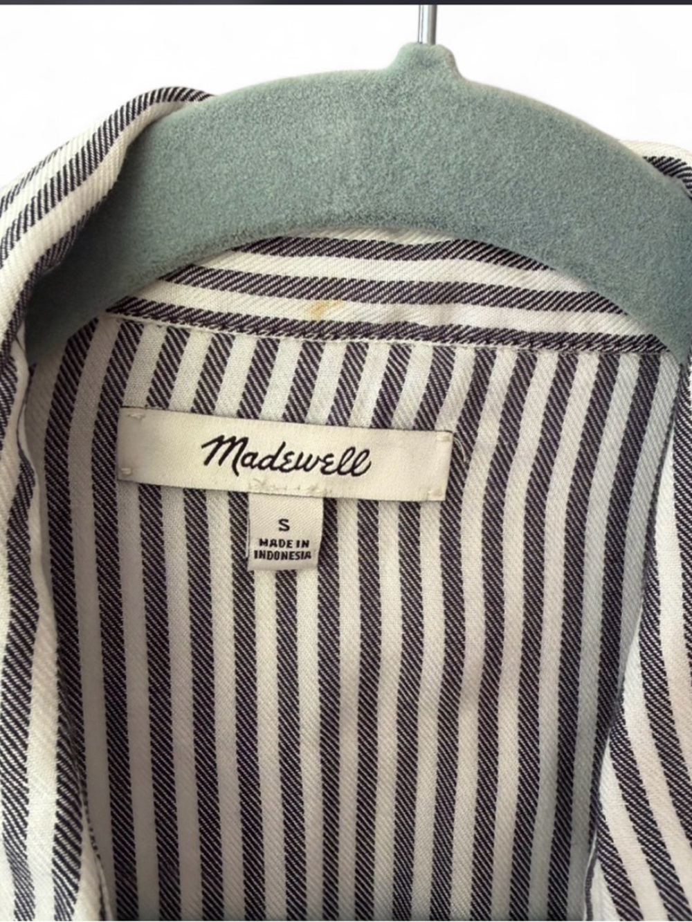 Madewell Striped Button-Down Shirt Dress - Picture 3 of 3
